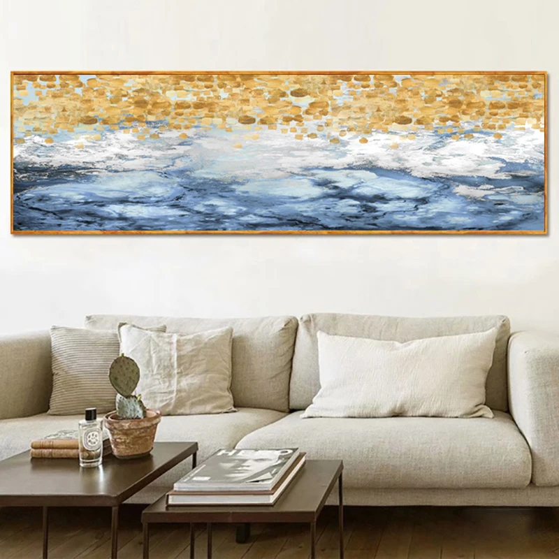 

Yuke Art Modern Abstract Canvas Painting Sea Wave Oil Painting on Canvas Poster Wall Art Picture for Living Room Home Decor