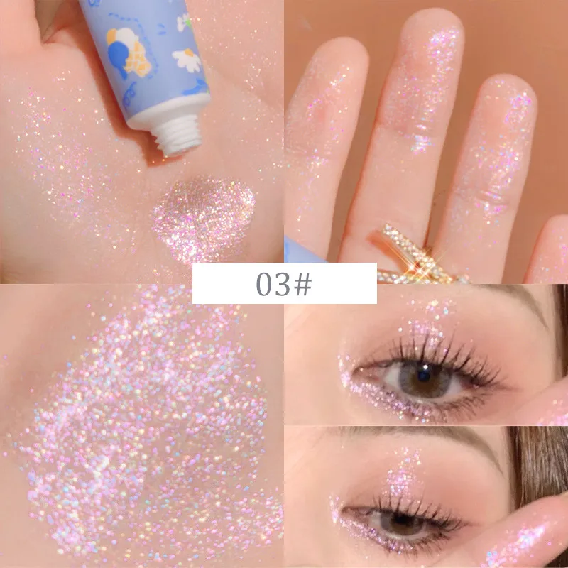8 Colors Glitter Eyeshadow Shimmer Brighten Face Highlighter Waterproof Pink Gold Makeup Liquid Eye Shadow Comestic |