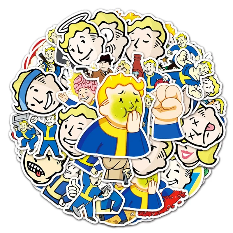 10/30/50pcs Game Fallout Graffiti Stickers for Laptop Skateboard Fridge Water Bottle DIY Cartoon Toy Decal Sticker for Kid Gift