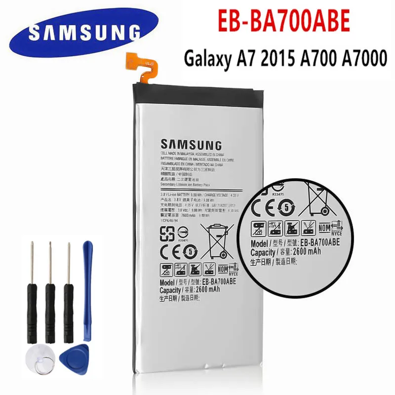 SAMSUNG оригинальная EB BA700ABE 2600 мА/ч батарея для Samsung Galaxy A7 2015 A700FD SM A700 A700L A700F/H/S A700K A700YD
