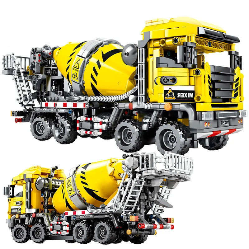 

Technic Cement Mixer Engineering Truck Model Building Blocks DIY City Roller Vehicle Car Education Bricks Toys For Children