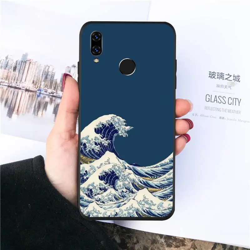 

Japanese Big Wave of kanagawa painting Phone Case For Huawei honor Mate P 10 20 30 40 i 9 8 pro x Lite smart 2019 nova 5t coque
