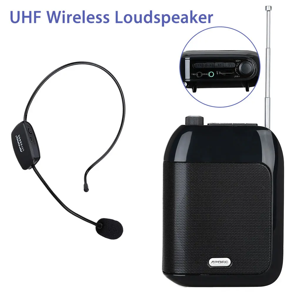 T9 Megaphone Portable UHF Wireless Speaker 15W Cordless Voice Amplifier Loudspeaker 7.4V Lautsprecher Teacher Microphone Speaker
