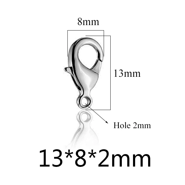 Steel 13mm 20 шт./лот карабины Нержавеющая сталь конечные бусины в форме цветов застежки крючки набор «сделай сам» для Цепочки и ожерелья и браслета для изготовления цепей 9/10/12/15 мм - Цвет: Steel 13mm