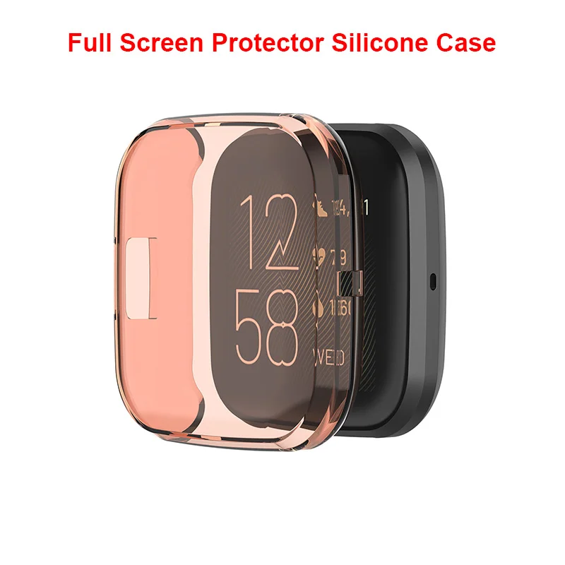 Full Orange 50 шт./лот мягкий ТПУ прозрачный силикон чехол для Fitbit Versa 2 Smartwatch защитный корпус Versa2 сменные часы аксессуары - Цвет: Full Orange