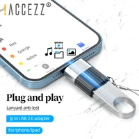 accezz otg adapter for iphone 12 11 pro xs max xr x 8 ios 13 14 for ipad pro mini usb adapter support u disk keyboard converter