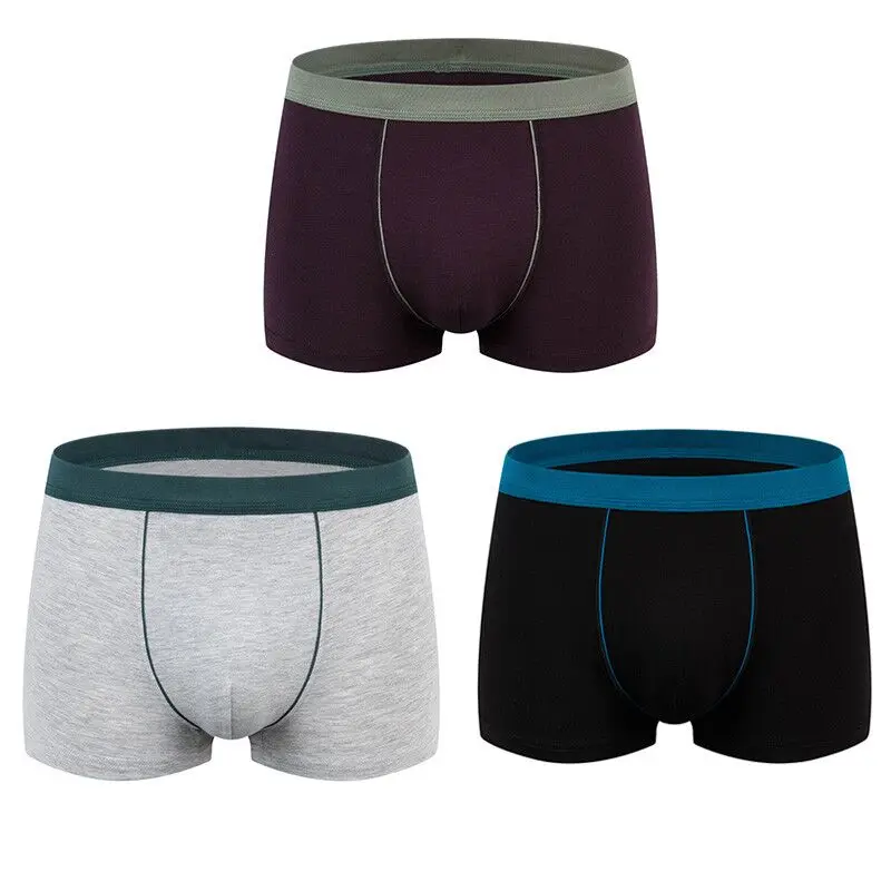 A 3PCS 9XL, большие размеры, мужское нижнее белье, мужские боксеры, много, одноцветные трусы, шорты, мужские хлопковые трусы, дышащие, интимные мужские боксеры, 4 шт - Цвет: A 3PCS