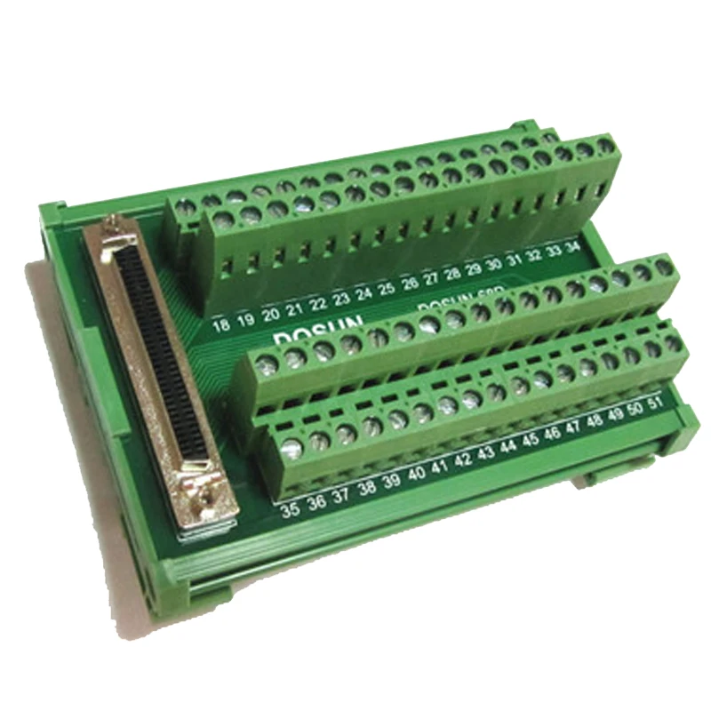 Терминал блоки доска с 68-pin SCSI-II разъем и DIN-рейку без кабелей