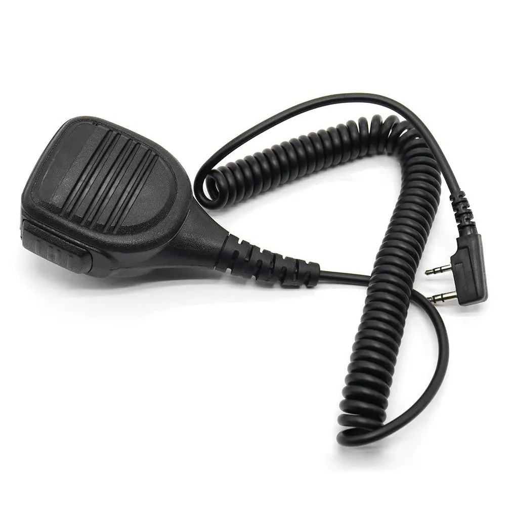 2-Pin PTT Microphone Rainproof Shoulder Speaker for Two-way Radio Walkie-Talkie UV-5R BF-888S Kenwood TYT Radioddity GD-77