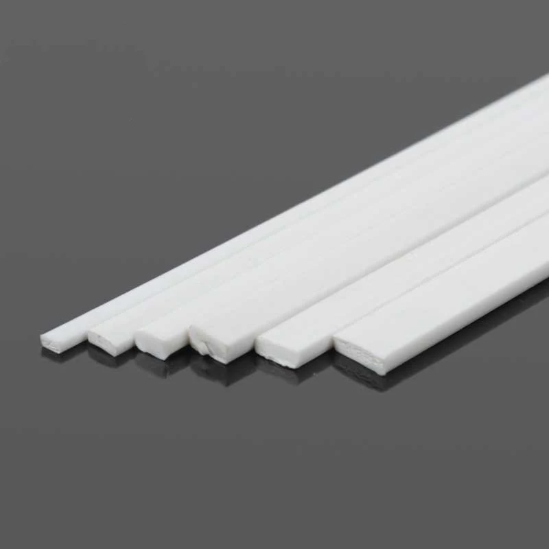 

10pcs ABS Solid Flat Rod Side 2*4mm/1*2mm/1.5*5mm/3*1.5 Construction Sand Table DIY Handmade Model Material Plastic 25cm Length