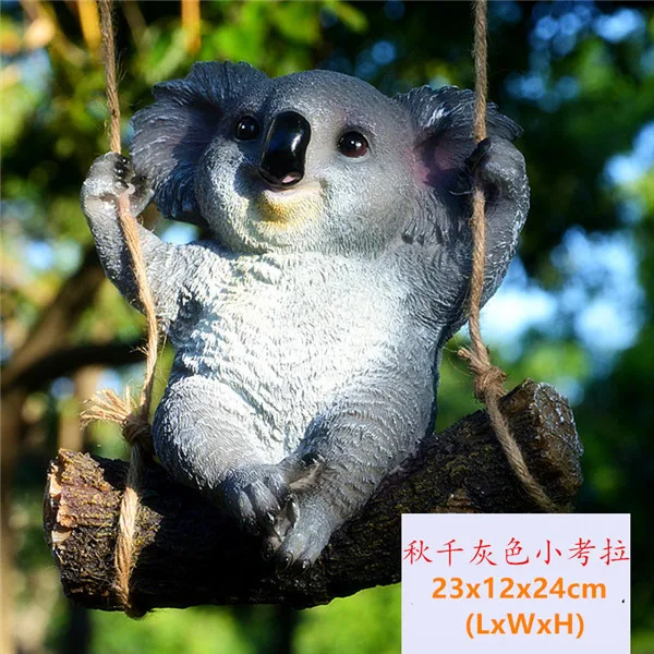 1 шт. фигурки Коала медведя с имитацией качелей садовое украшение уличные