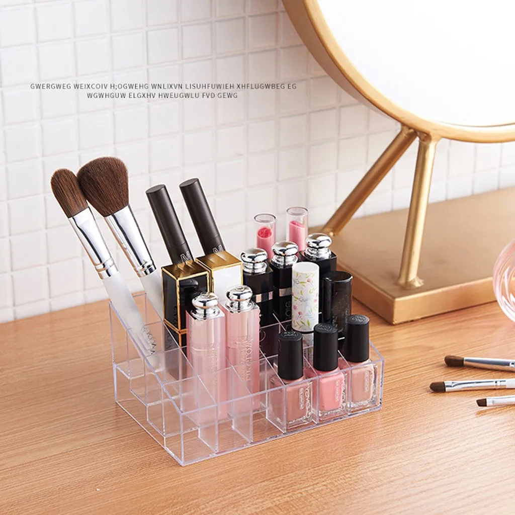 24 ячейки для рабочего стола макияж ящик Тип хранения Чехол держатель кисть
