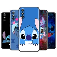 cartoon stitch for huawei y5 y5p y6 y6p y6s y7 y7p y7a y8p y9a y8s y9s prime pro 2018 2019 2020 black phone case