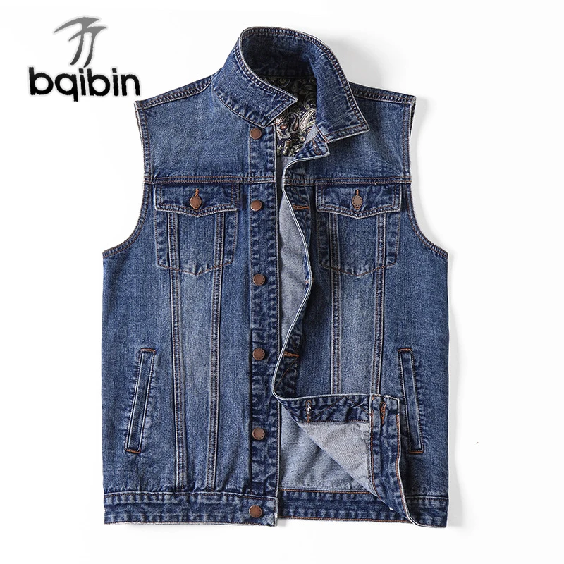

6XL 7XL Denim Vest Men Casual Cotton Multi-pocket Cowboy Mens Jackets Spring Autumn Vintage Streetwear Plus Size Waistcoat Male