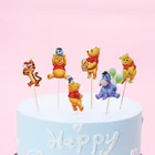 24 шт., Детские топперы для капкейков с изображением Минни-пуха, тигра, медведя, осла