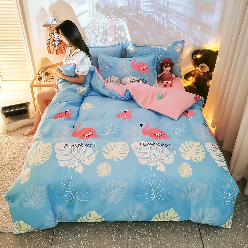 

Anti-Folding Microfiber 1 Bed Sheet Queen,2 Pillow Shams And 1 Duvet Cover,Twin,Full Size,Bedding Set 4 In 1