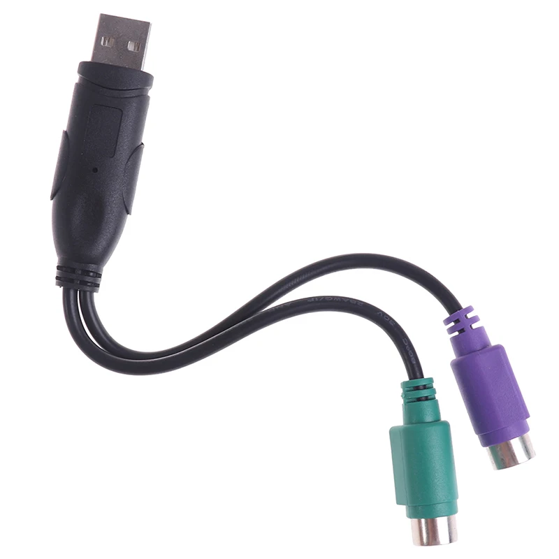 

1Pc USB To PS/2 PS2 Cable Adapter USB Male To PS/2 Female Converter Cable Cord Adapter Keyboard Mouse Scanner