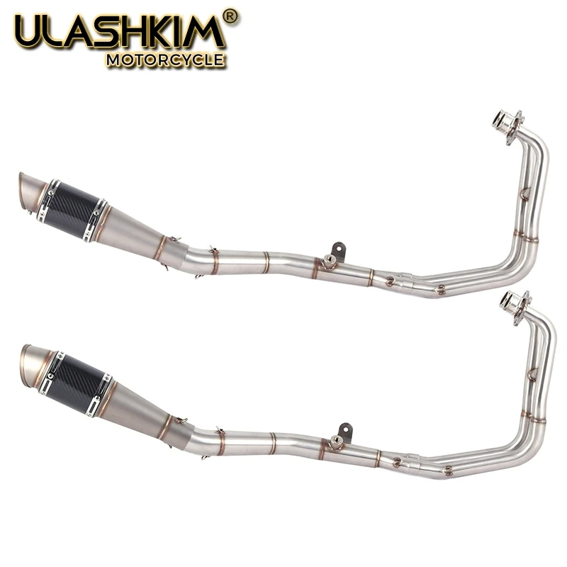 Выхлопная труба мотоцикла с полной системой со средним изгибом + глушитель без