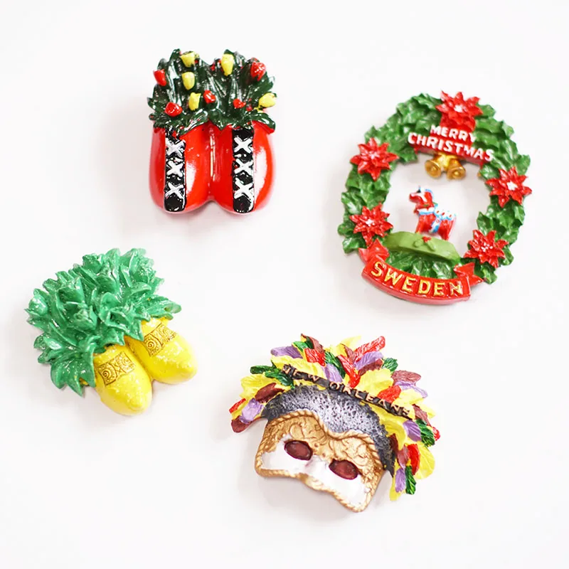 Креативный Рождественский магнит на холодильник Швеция Нидерланды гавайский