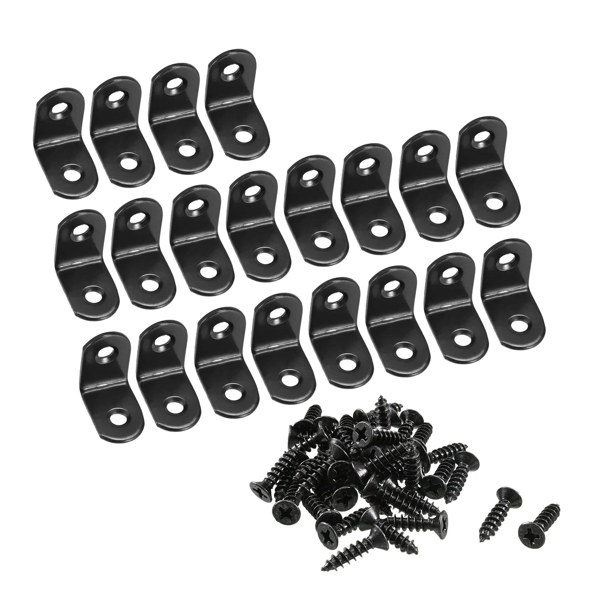 

Uxcell угловая скобка угол кронштейн крепления L Форма с фокусным расстоянием 25 мм x 25 мм x 16 мм черный круглый конец с винтами, 20 штук