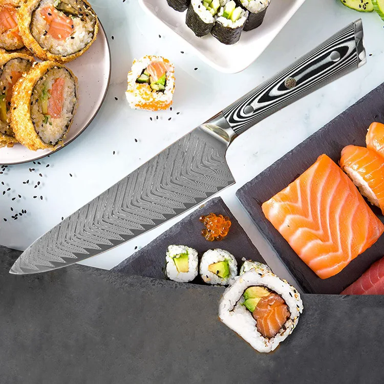 Дамасские Ножи нож шеф-повара японский кухонный дамасский VG10 67 слоев ножи из