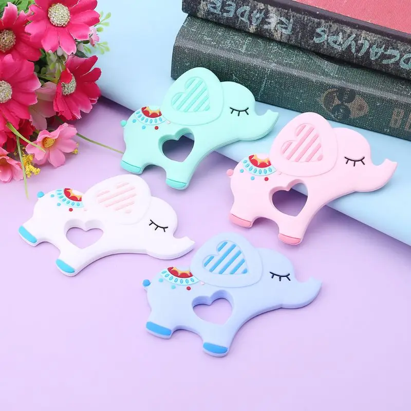 

Baby Molar Stick Child Silicone Teether Elephant Modeling Teething Toy Newborn Soother