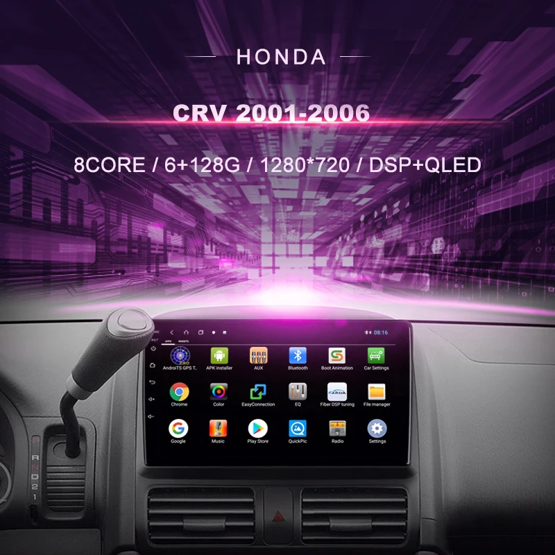 

Автомобильный DVD-плеер для HONDA CRV (2001-2006), автомобильное радио, мультимедийный видеоплеер, навигатор GPS, Android 10,0, двойной DIn
