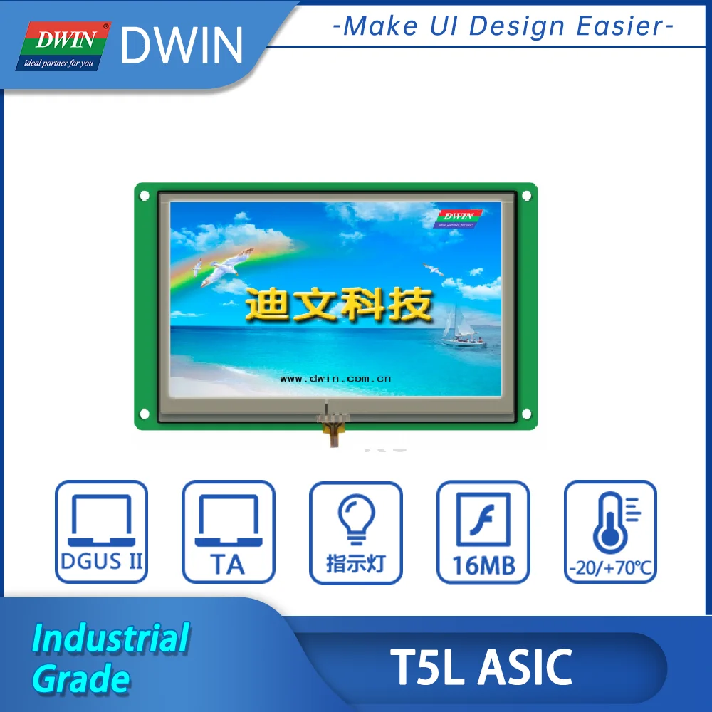 

Dwin 4.3 Inch 480X272 Resolution LCD Module Screen With Resistive Capacitive Touch Panel 65K Colors UART LCM DMT48270T043_01W