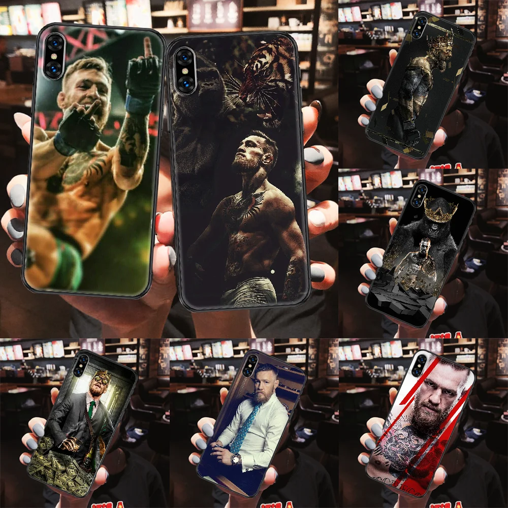 Защитный чехол McGregor для iphone 5 5s se 2 6 6s 7 8 12 mini plus X XS XR 11 PRO MAX Черный силиконовый