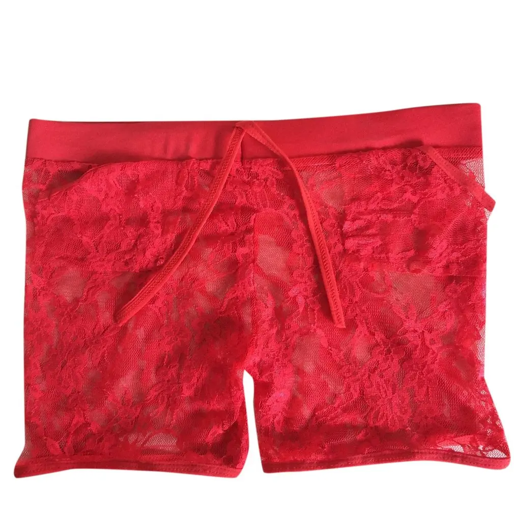 red XXL Дышащие женские безопасные короткие штаны, эластичные, против натирания, кружевные носки до бедра, средняя талия, предотвращают Натирание ног - Цвет: red XXL