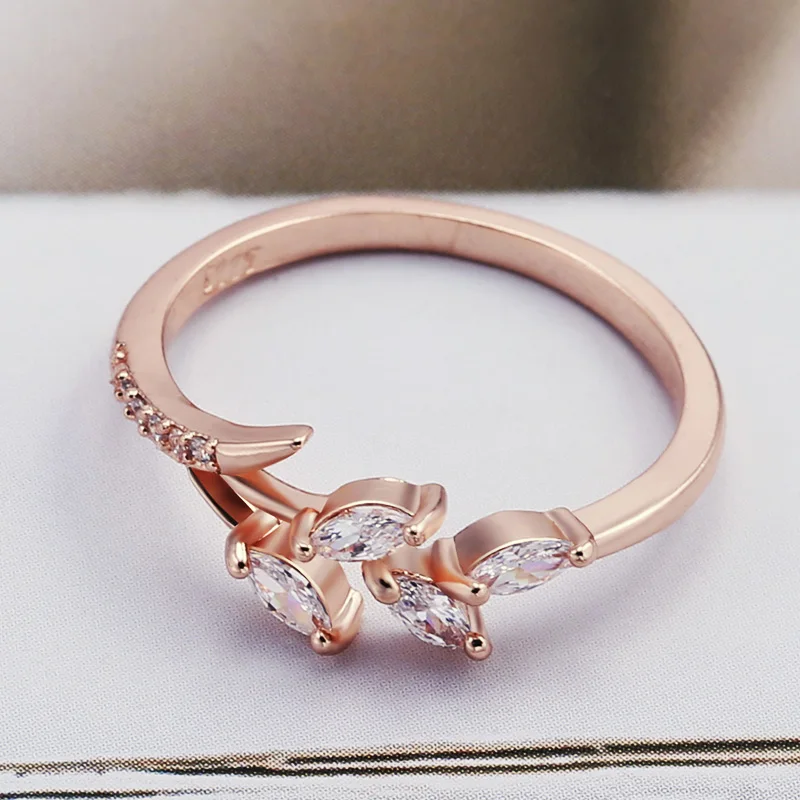 Женское кольцо CAOSHI в форме цветка розового золота | Украшения и аксессуары