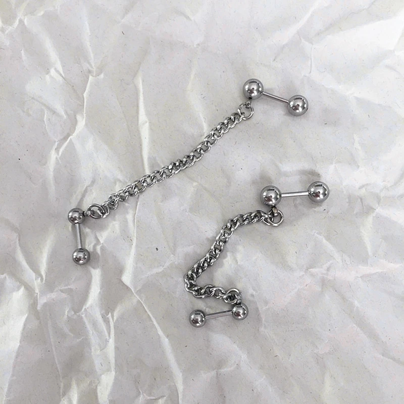 

2 PC Goth Fashion Cartilage Helix Earrings 0.8mm 1.2mmbar Conch Tragus Earstuds Stainless Steel Industrial Piercing Accessories