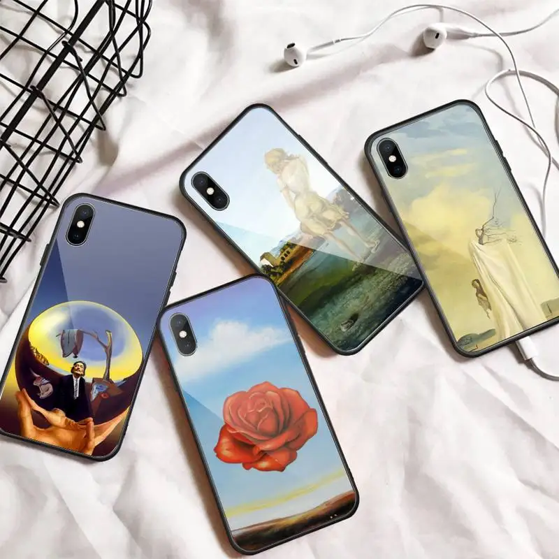 

Salvador Dali retro art painting Phone Case Tempered glass For iphone 6 7 8 plus X XS XR 11 12 13 PRO MAX mini