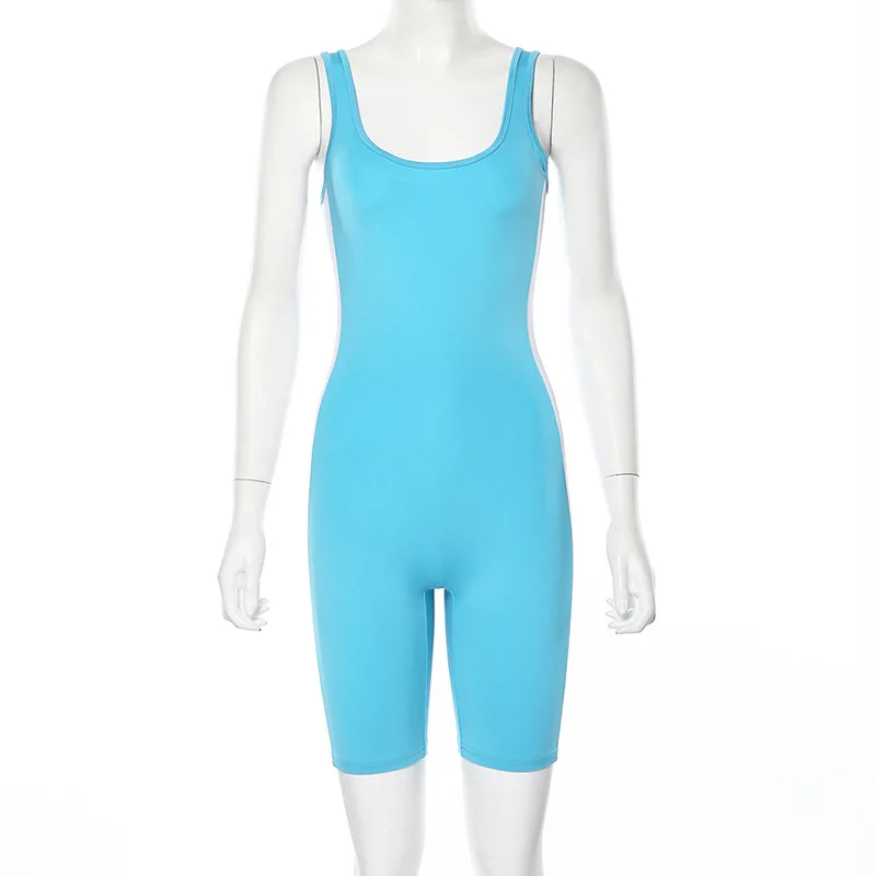 Новый женский повседневный комбинезон без бретелек эластичный обтягивающий в