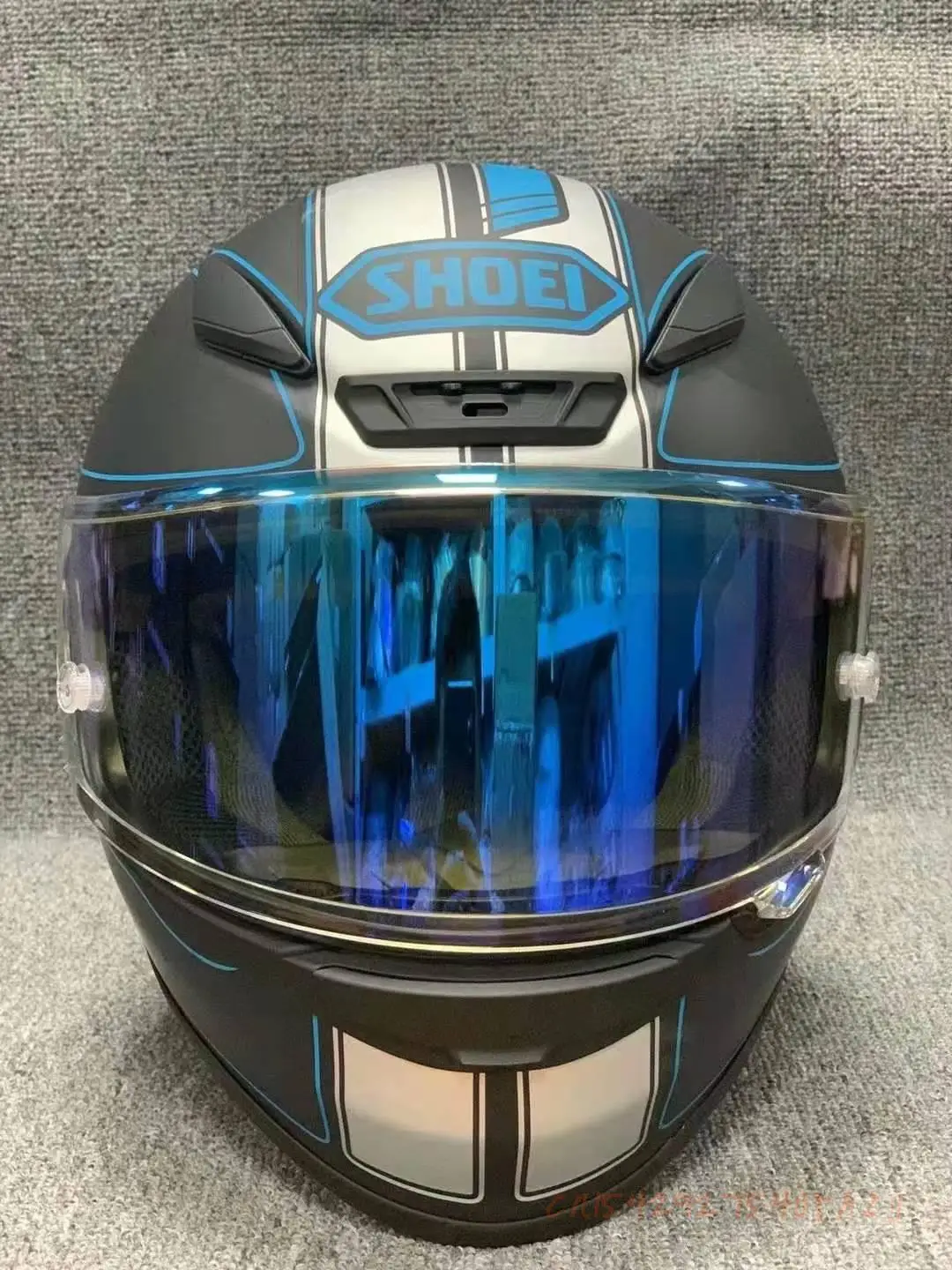 

High-quality ABS SHOEI Z7 matte black blue and white personality helmet motorcycle helmet four seasons men and women full helmet