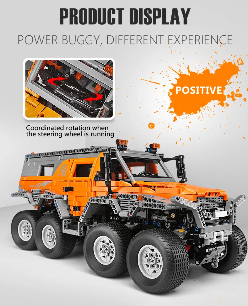 Avtoros Shaman 8x8 Siberia SuperCar Technic серия внедорожный gps-трекер, автомобильные модели, строительные наборы, блочные кирпичи 5360, развивающие рождественские подарки, игрушки 23011 23011B