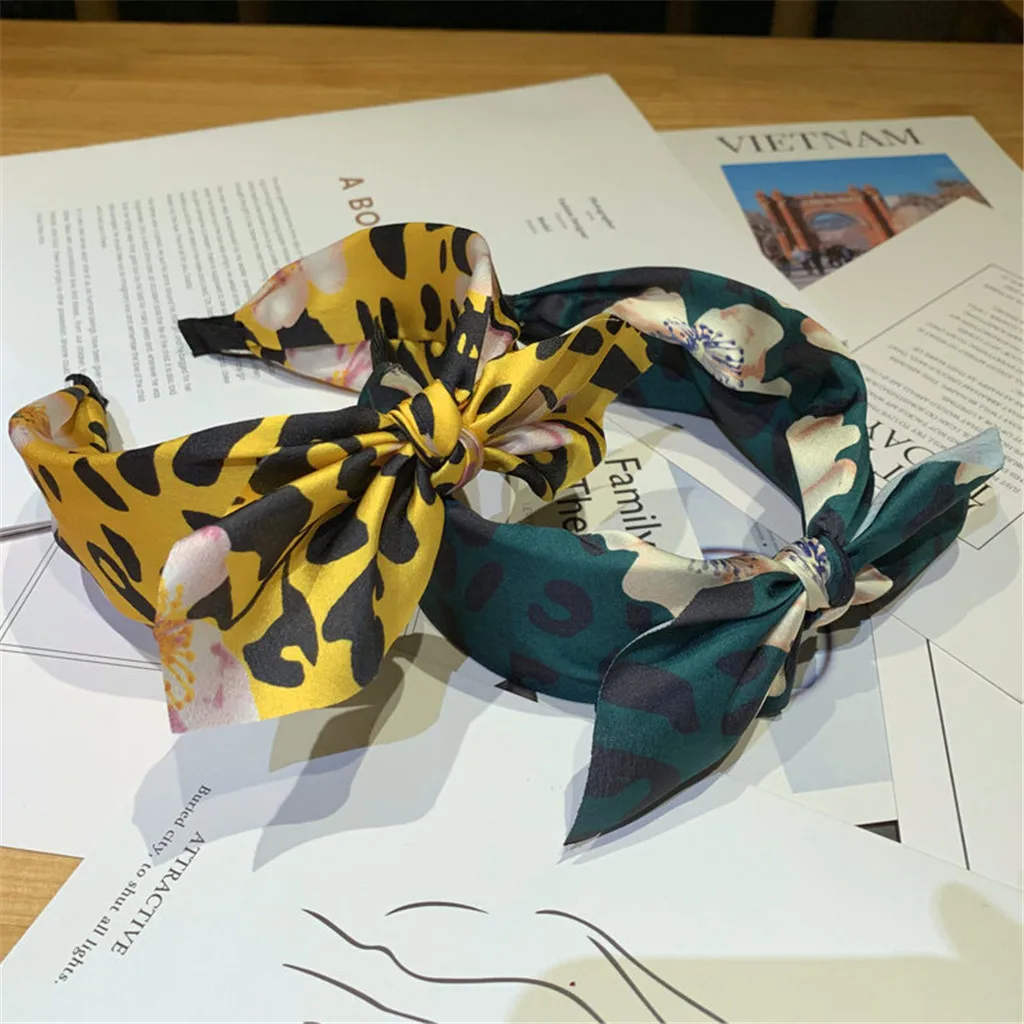 Женские аксессуары для волос Леопардовый принт женский перекрестный бант