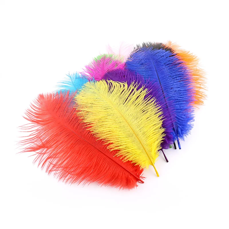 10 шт. натурального окрашенный Страус волос 20 25 см свадебное платье Искусство DIY