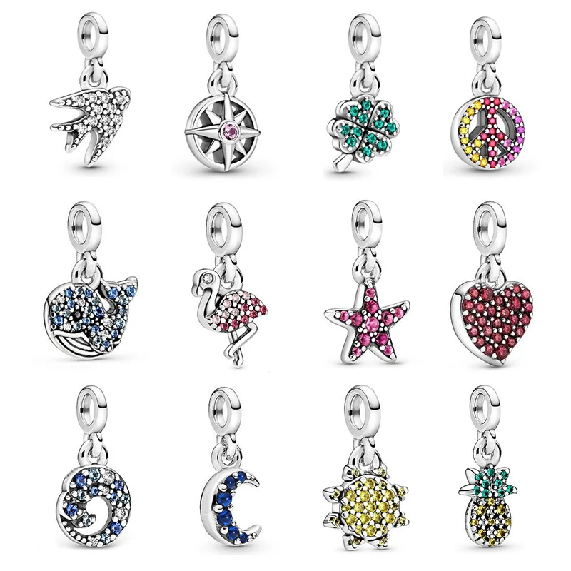 

Summer Charms 925 Silver Original Fit Pandora Me Bracelets Sterling Silver Swallow Peace Compass Beads for DIY Women Jewelry