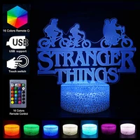 stranger things night light 3d eleven dustin figure led table lamp rgb color touch switch for bedroom decor kids birthday gift