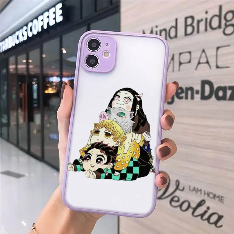 

Demon Slayer Kimetsu No Yaiba luxury Phone Case cover matte transparent For iphone 7 8 11 12 plus mini x xs xr pro max cover
