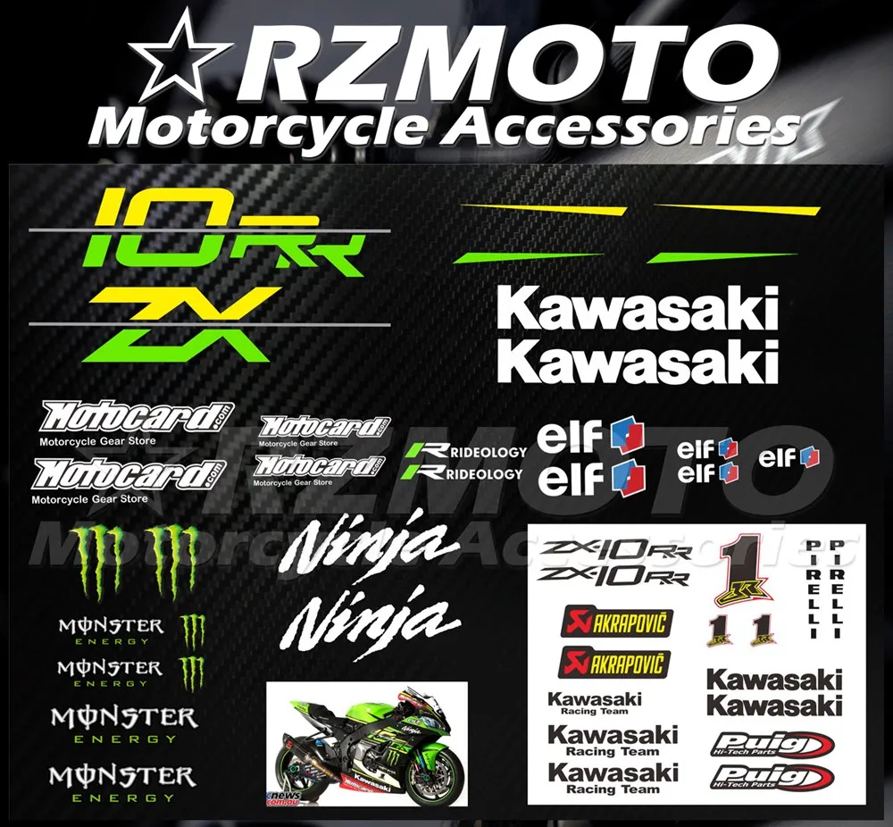 Новинка подходит для Kawasaki ZX10R наклейка ZX 10R WSBK 2016 2019 мотоциклетная с логотипом