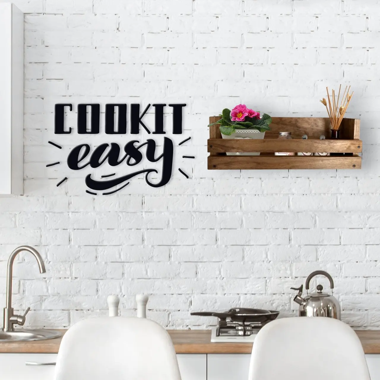 

BK Home Decorative Natural Wood Rack and Kitchen Wall Süsü-4