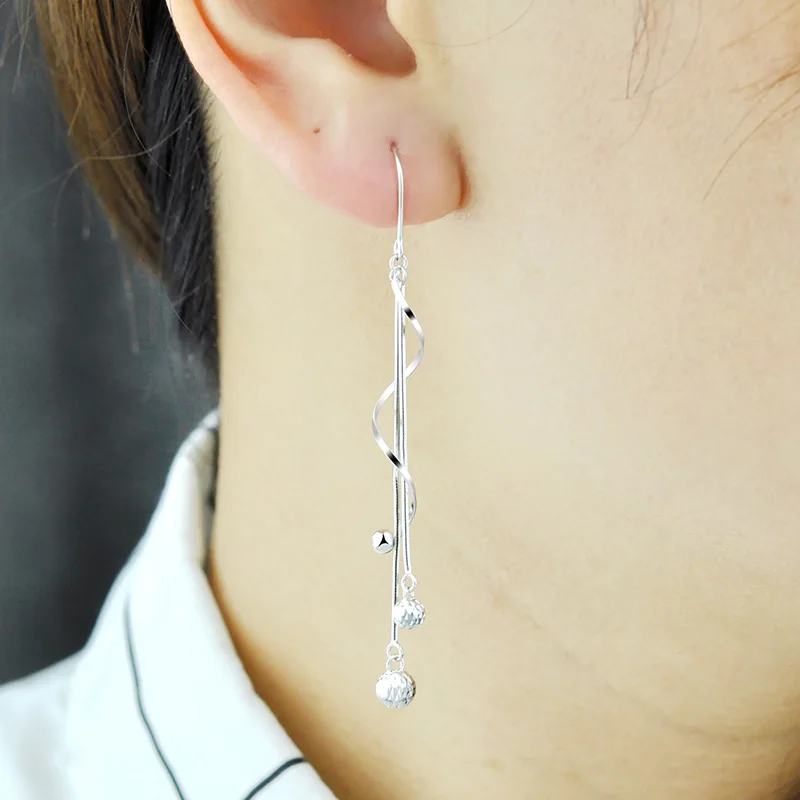 BOCAI S925 серьги-капли из стерлингового серебра для женщин трехцветные золотые