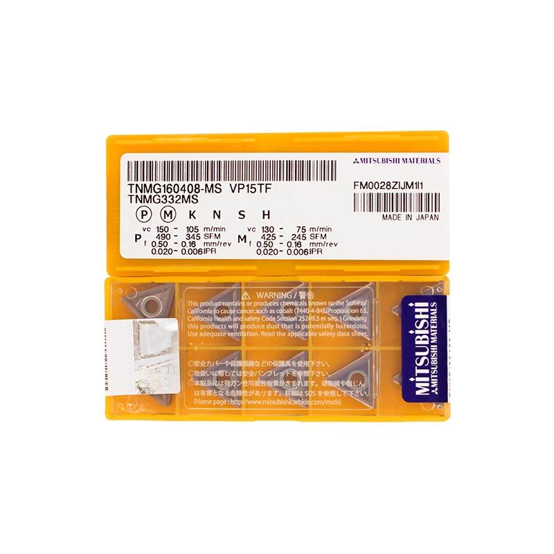 

Genuine TNMG160408-MS VP15TF Carbide Insert Lathe CNC Tools
