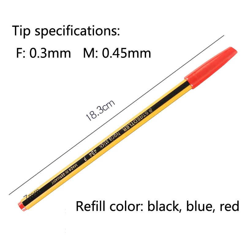 5 шт., шариковая ручка STAEDTLER 430 F/M, Классическая шариковая ручка с пчелами, студенческие ручки, Офисная живопись, красная, синяя, черная шариковая ручка, ручка для письма