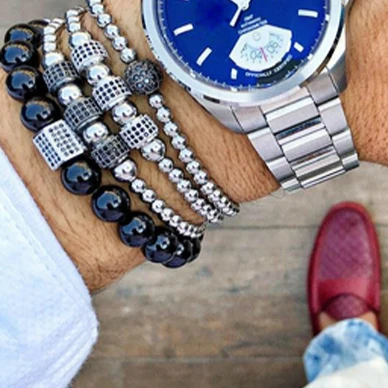 Mcllroy браслеты с пробкой мужские бусинами изогнутые браслет микро инкрустацией