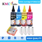 Перезаправляемый картридж kmcyink 655XL для HP 655, чернила для принтера Deskjet 4625, 4615, 3525, 5525 + 4 бутылки