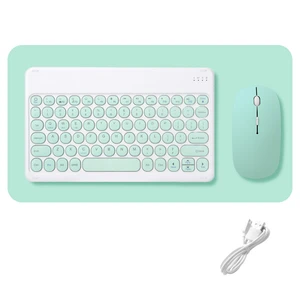 wireless keyboard and mouse combos set round bluetooth hebrew spanish french korean for ios ipad android windows phone tablet free global shipping