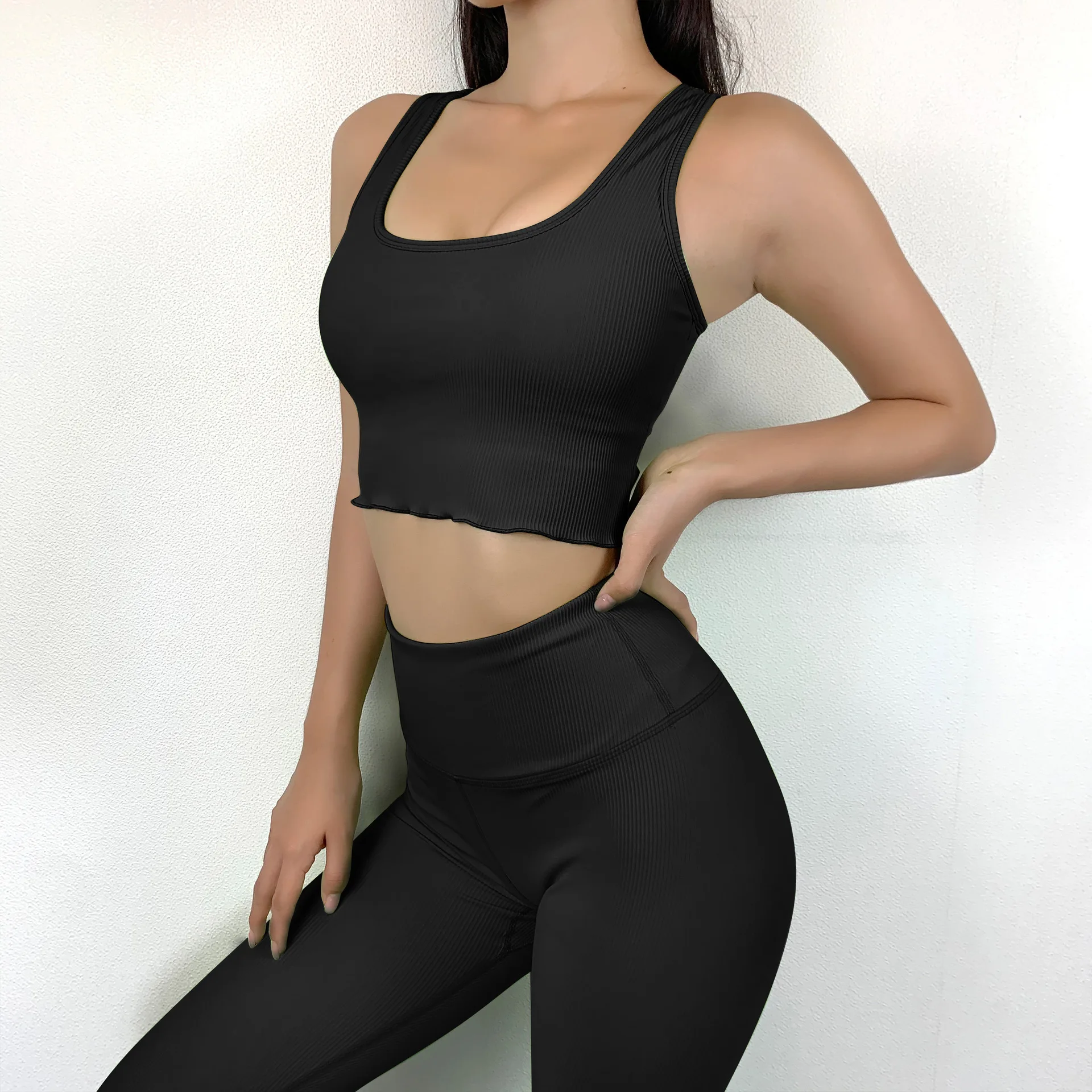 

2021 Spring New Women's Seamless Yoga Sets Gym Sportswear Running Clothes Professional Athlete Training Suit Workout Clothing